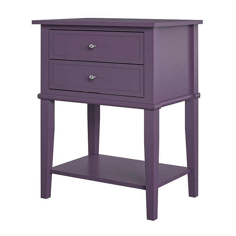 Ameriwood Home Franklin Accent Table with 2 Drawers, Purple