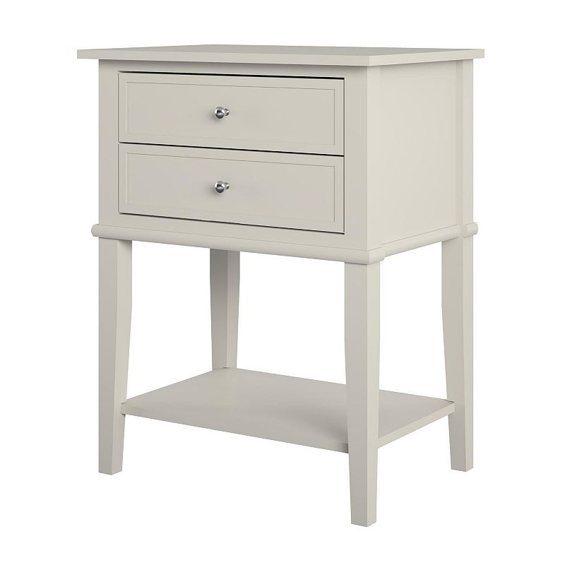Ameriwood Home Franklin Accent Table with 2 Drawers, Grey