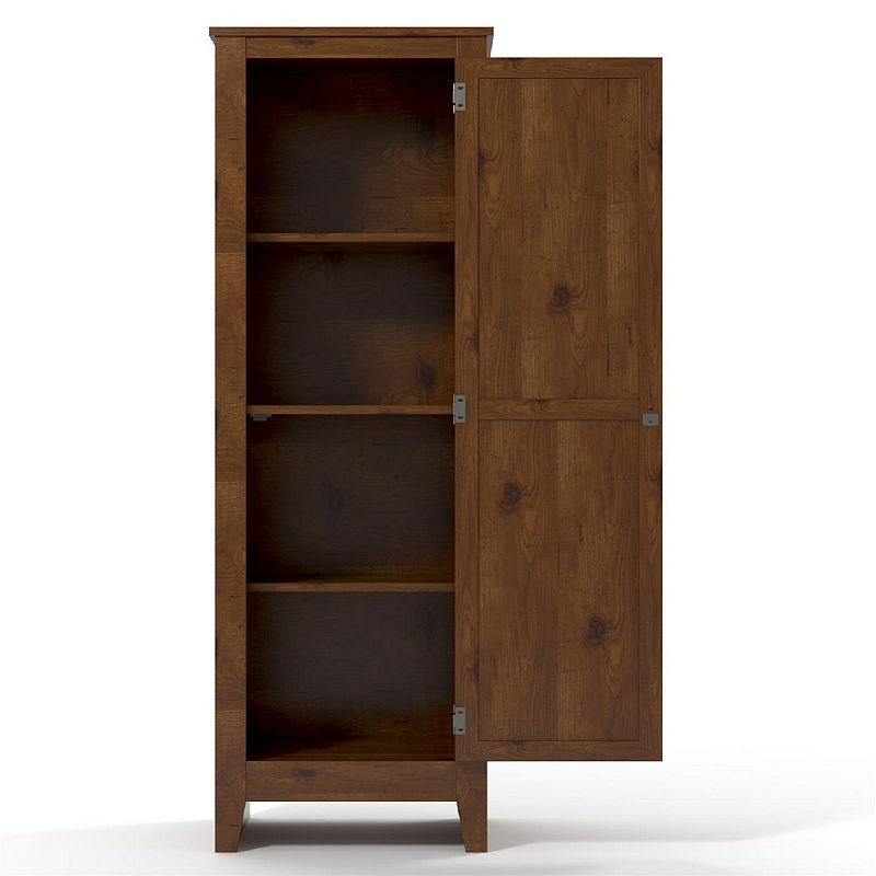 Ameriwood Home Milford Single Door Storage Pantry Cabinet, Brown