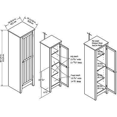 Ameriwood Home Milford Single Door Storage Pantry Cabinet