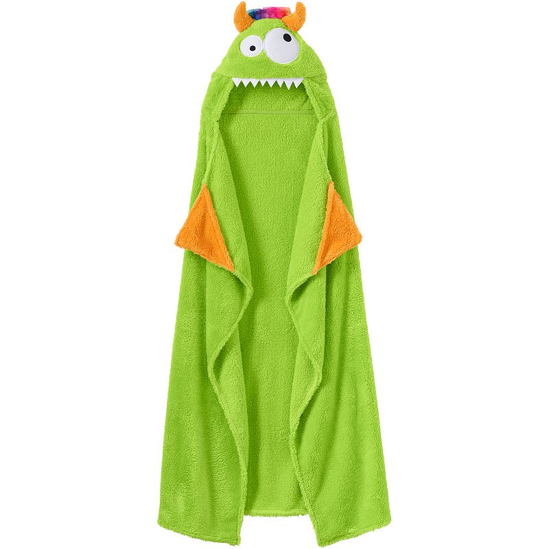 Lands End Kids Hooded Fleece Critter Throw, Monster