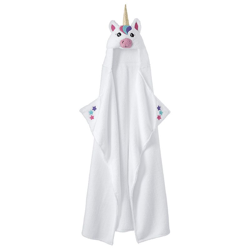 Lands End Kids Hooded Fleece Critter Throw, Unicorn