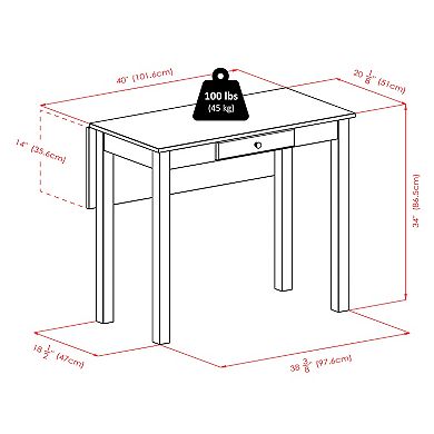 Winsome Perrone High Drop Leaf Dining Table