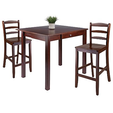 Winsome Perrone High Drop Leaf Dining Table & Counter Stool 3-piece Set