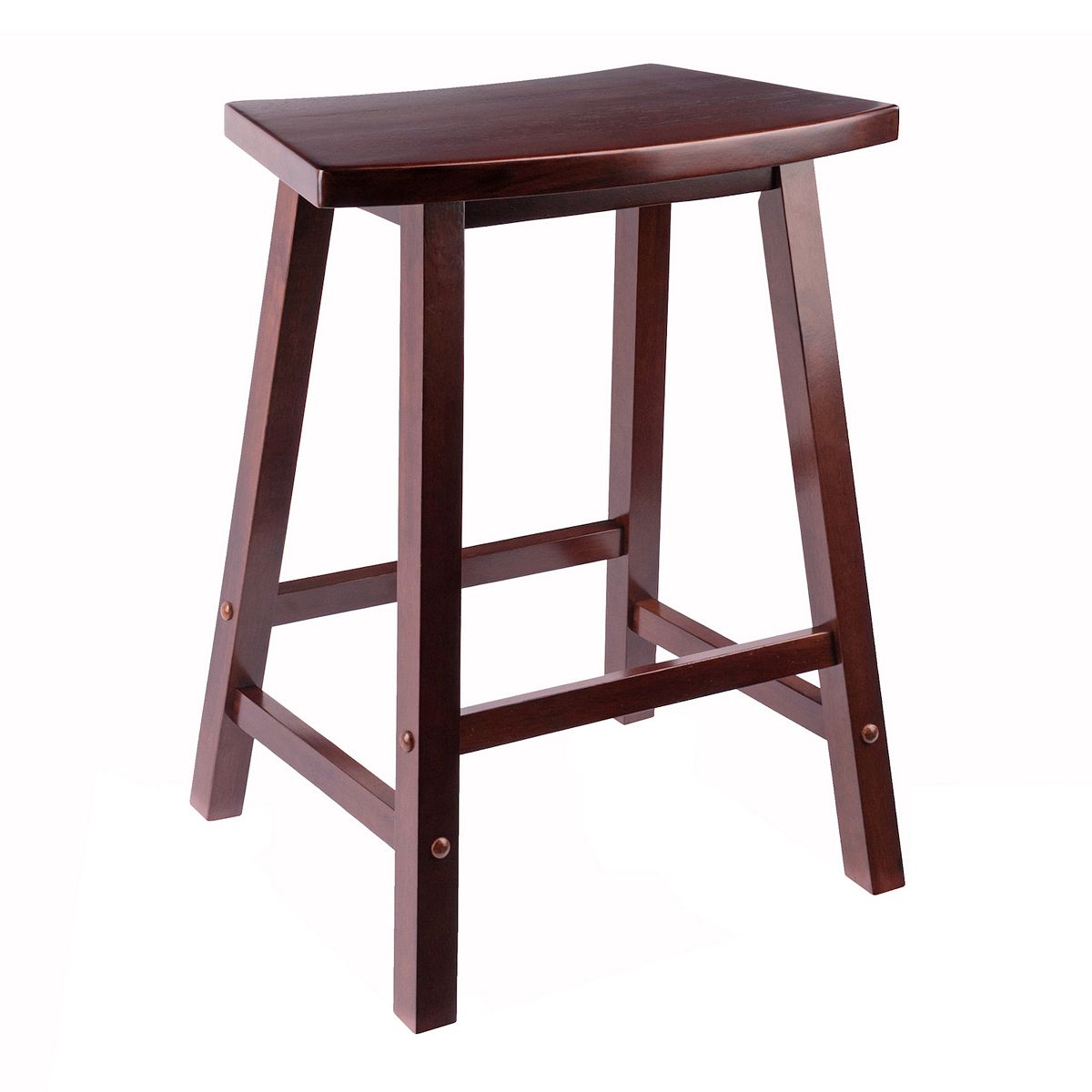 Winsome Katashi counter stool with dark wood seat and angled legs