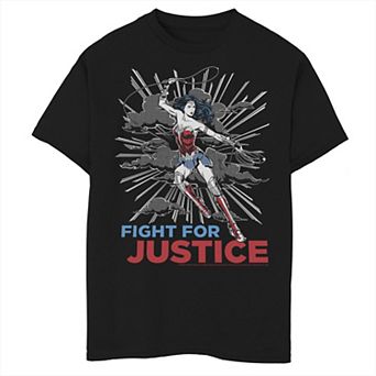 Boys 8-20 Wonder Woman Fight For Justice Poster Tee