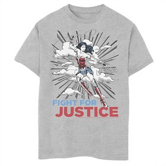 Boys 6-20 Wonder Woman Fight For Justice Poster Graphic Tee