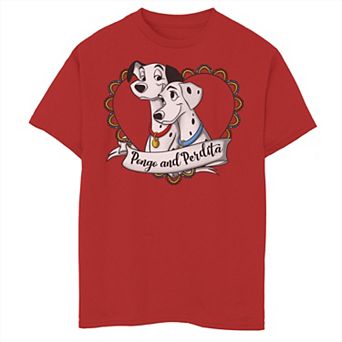 Disney's 101 Dalmatians Boys 8-20 Pongo And Perdita Gradient Heart Tee