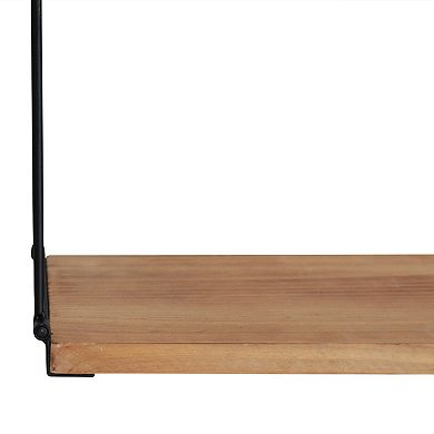 Stratton Home Decor 3 Tier Metal & Wood Wall Shelf