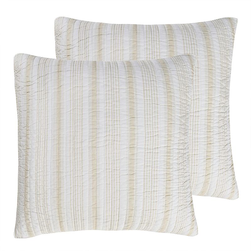 Levtex Home 2-pack Camden Euro Sham Set, Brown Stripe