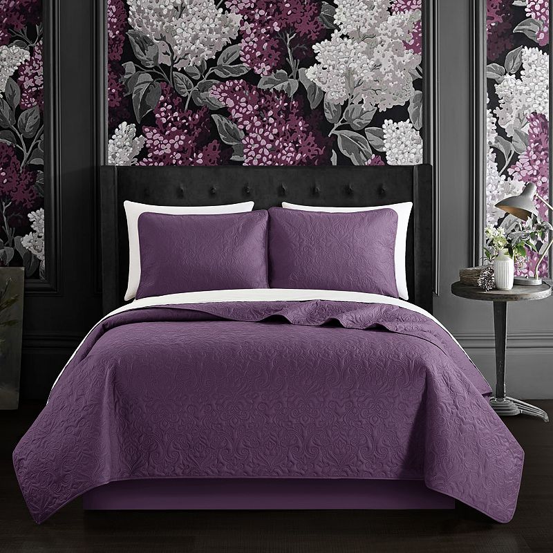 64711796 Chic Home Sachi Quilt Set, Purple, Queen sku 64711796