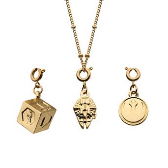 Star Wars Han Solo Gold Tone Interchangeable Charm Necklace