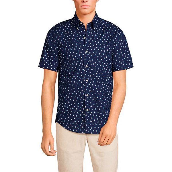 Men's Lands' End Traditional-Fit Essential Lightweight Poplin Button ...