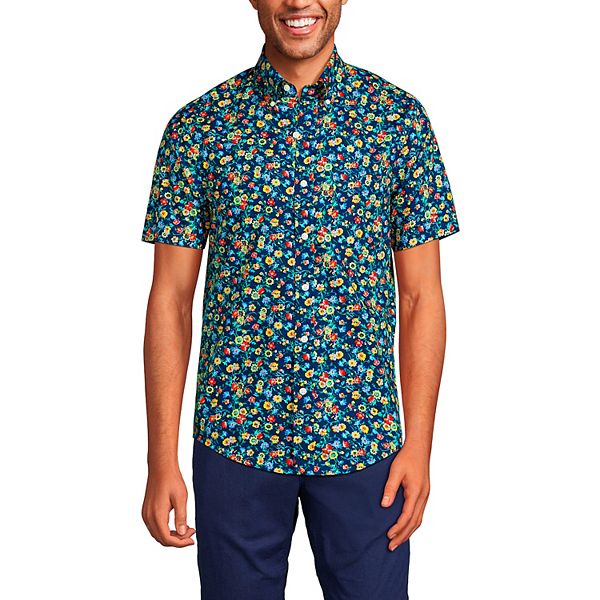 Men's Lands' End Traditional-Fit Essential Lightweight Poplin Button ...