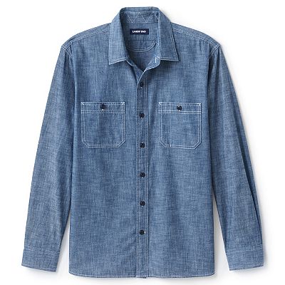 Fashion lands end mens denim shirt