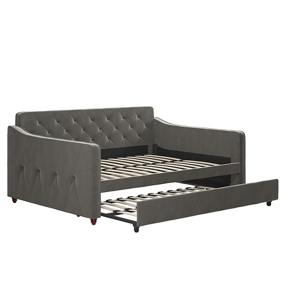 Novogratz Upholstered Full Daybed, Full Daybed With Twin Trundle