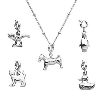 Hasbro Monopoly Silver Tone Interchangeable Animal Tokens Pendant Necklace