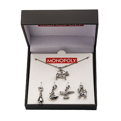 Hasbro Monopoly Silver Tone Interchangeable Animal Tokens Pendant Necklace 
