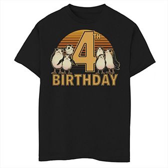 Boys 8-20 Star Wars: The Last Jedi Retro Porg 4th Birthday Graphic Tee