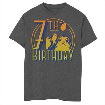 Boys 8-20 Star Wars: The Last Jedi Porgs 7th Birthday Graphic Tee