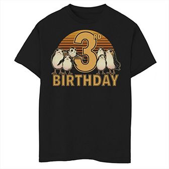 Boys 8-20 Star Wars: The Last Jedi Retro Porg 3rd Birthday Graphic Tee