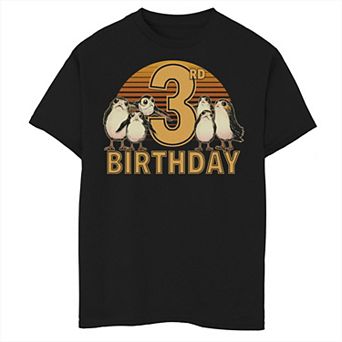 Boys 8-20 Star Wars: The Last Jedi Retro Porg 3rd Birthday Graphic Tee