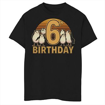 Boys 8-20 Star Wars: The Last Jedi Retro Porg 6th Birthday Graphic Tee