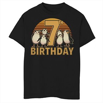 Boys 8-20 Star Wars: The Last Jedi Retro Porgs 7th Birthday Graphic Tee