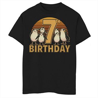 Boys 8-20 Star Wars: The Last Jedi Retro Porgs 7th Birthday Graphic Tee