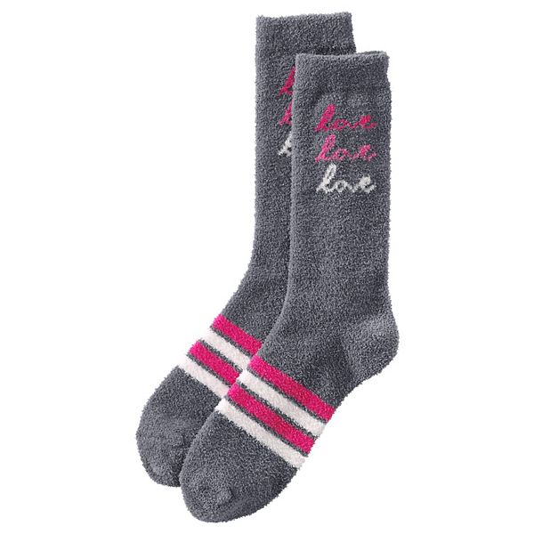 Womens Lands' End Cozy Crew-Length Slipper Socks