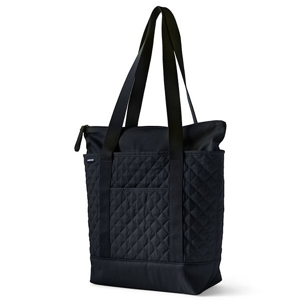 Lands' End Quilted Zip Top Tote Bag