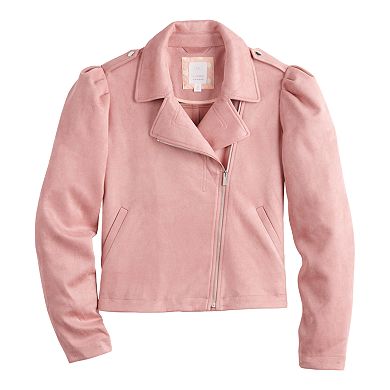 Women's LC Lauren Conrad Puffed-Sleeve Moto Jacket