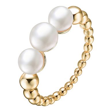 14k Gold Over Sterling Silver Freshwater Cultured Pearl Ring