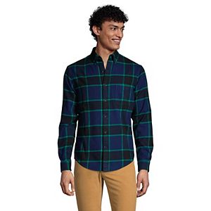 XQS Mens Long Sleeve Buffalo Plaid Cozy Flannel Button Down Shirt