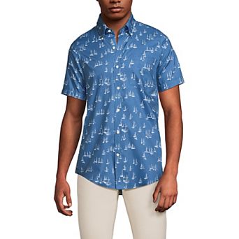 Men's Lands' End Traditional-Fit No-Iron Button-Down Sport Shirt