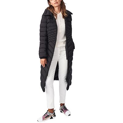 Women s B by Bernardo Ecoplume Hooded Maxi Puffer Coat