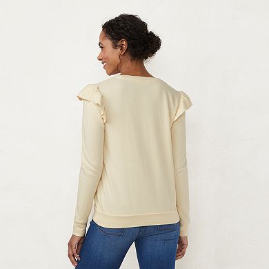 Women's LC Lauren Conrad Ruffle Sleeve Sweatshirt