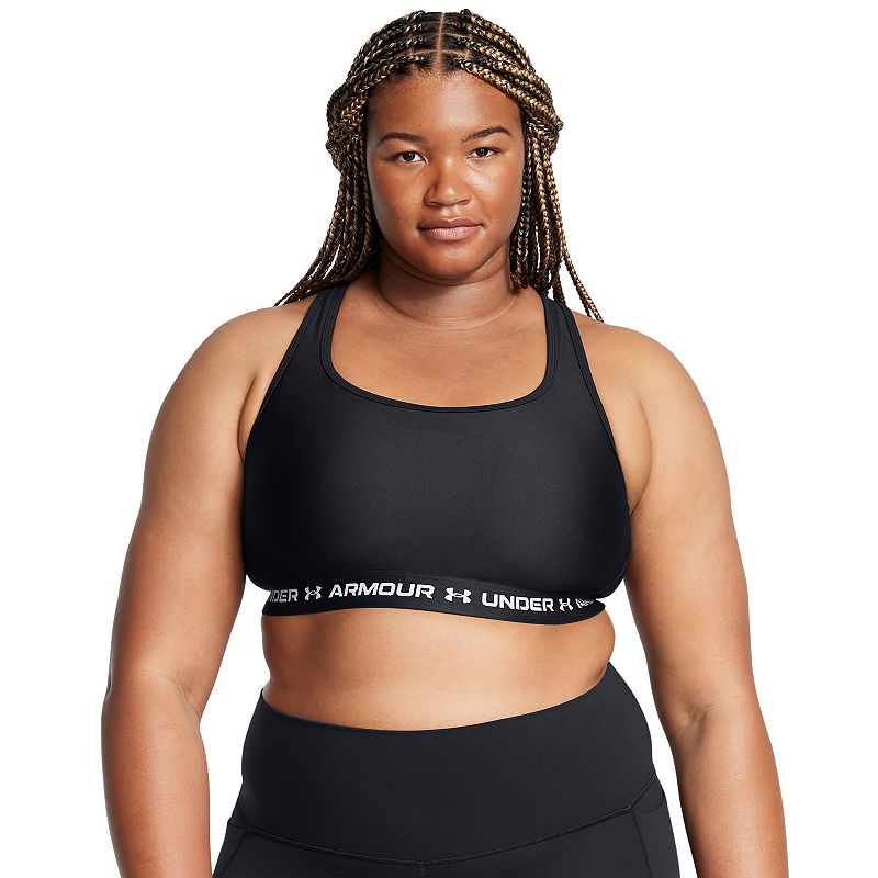 Plus Size Under Armour Crossback 2.0 Medium-Impact Sports Bra, Women's, Size: 1XL, Black Black