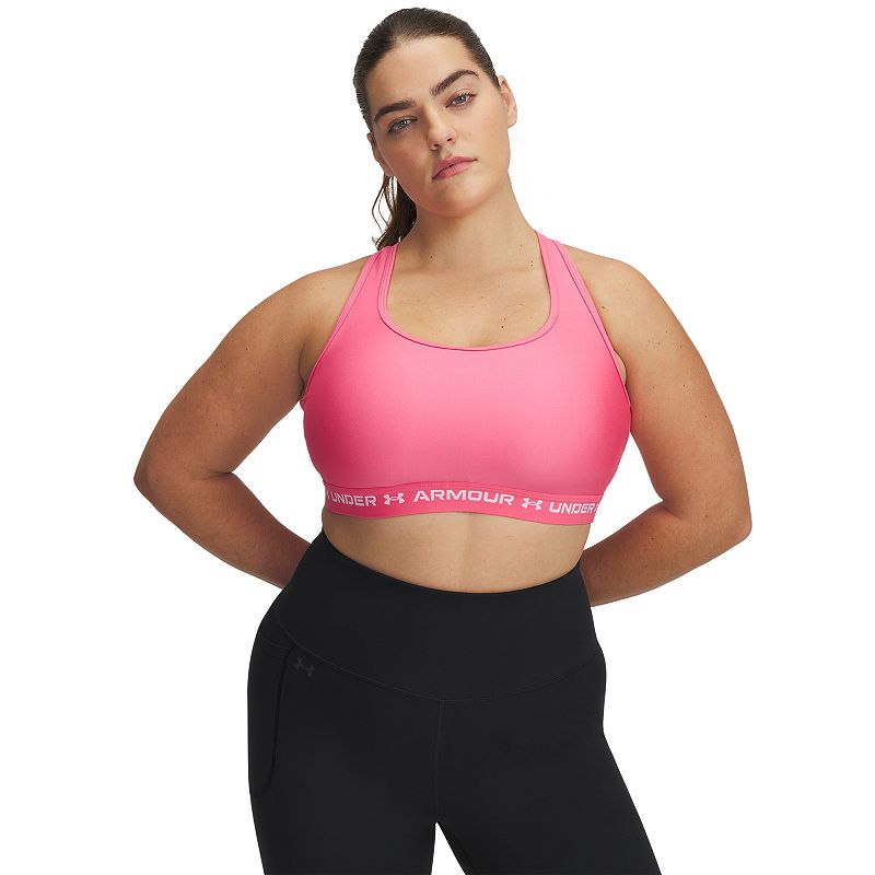 Plus Size Under Armour Crossback 2.0 Medium-Impact Sports Bra, Women's, Size: 1XL, Super Pink