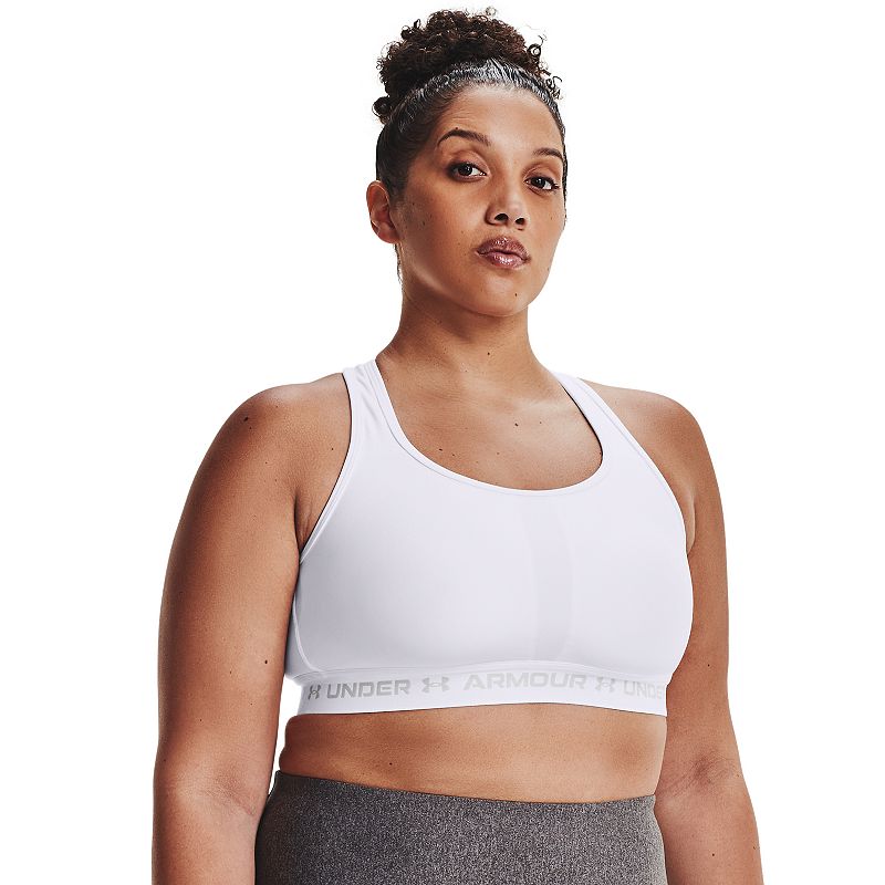 Plus Size Under Armour Crossback 2.0 Medium-Impact Sports Bra, Women's, Size: 3XL, White