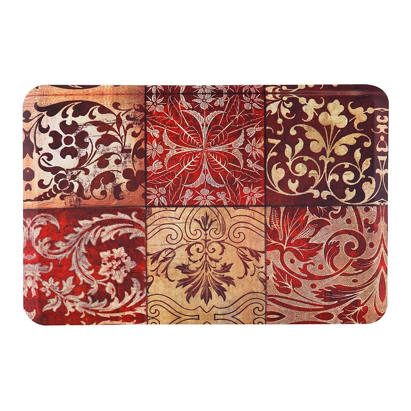 Home Dynamix Designer Chef Mosaic Mosaic Kitchen Mat - 18x30, Red, 18X