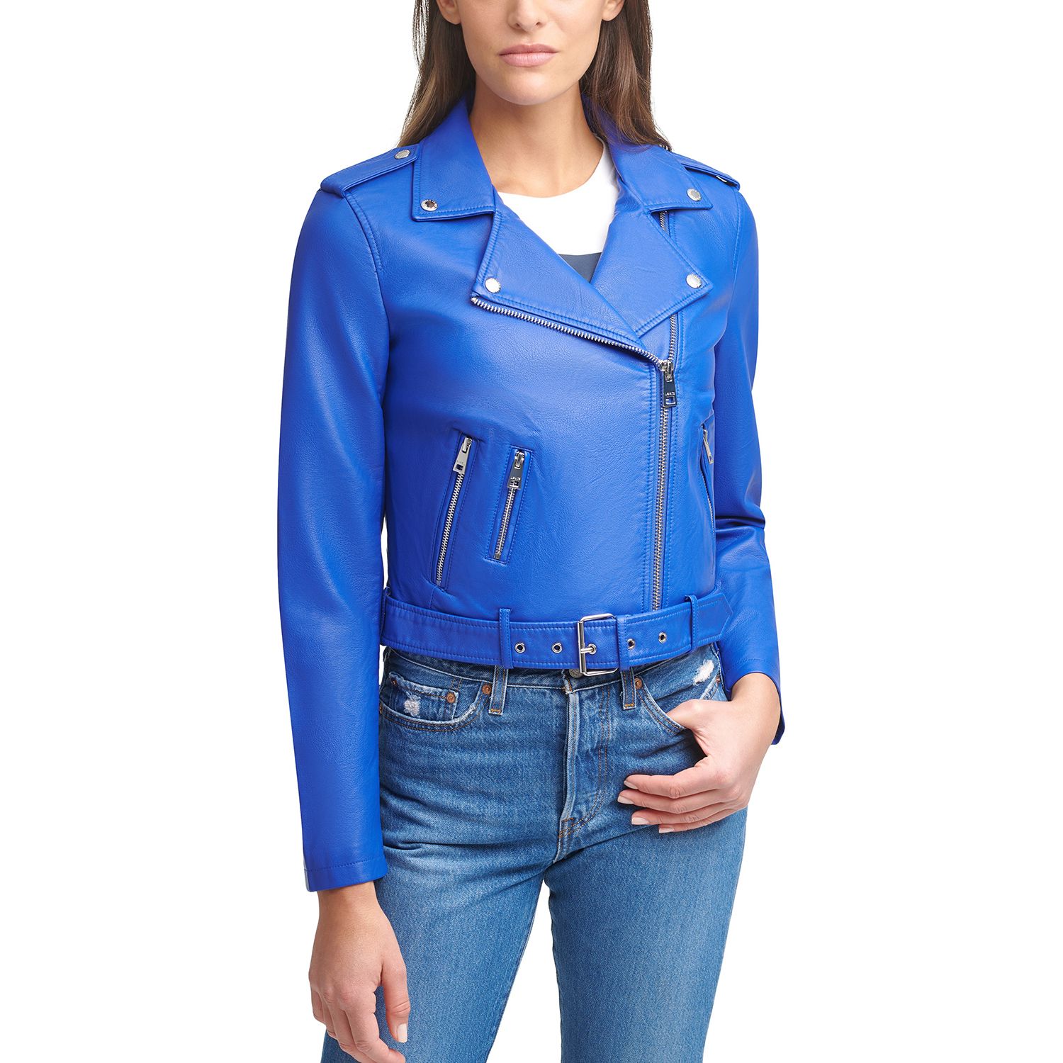 levi's women's leather moto jacket