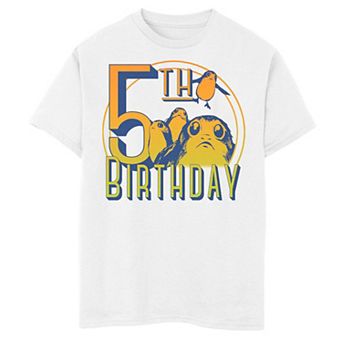 Boys 8-20 Star Wars: The Last Jedi Porgs 5th Birthday Tee