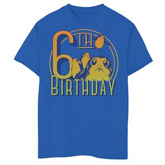 Boys 8-20 Star Wars: The Last Jedi Porgs 6th Birthday Tee