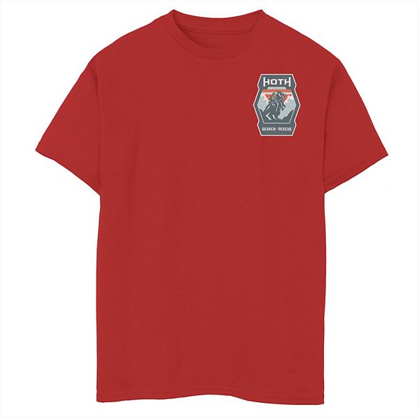 Boys 8 20 Star Wars Hoth Search And Rescue Left Chest Logo Tee - dino chest t shirt roblox