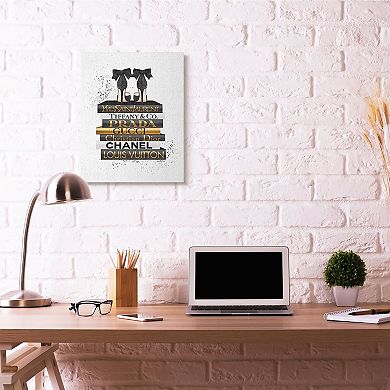 Stupell Home Decor Black Heels Bookstack Glam Canvas Wall Art