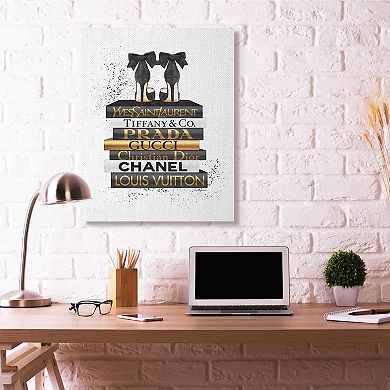 Stupell Home Decor Black Heels Bookstack Glam Canvas Wall Art