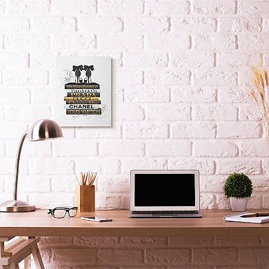 Stupell Home Decor Black Heels Bookstack Glam Canvas Wall Art