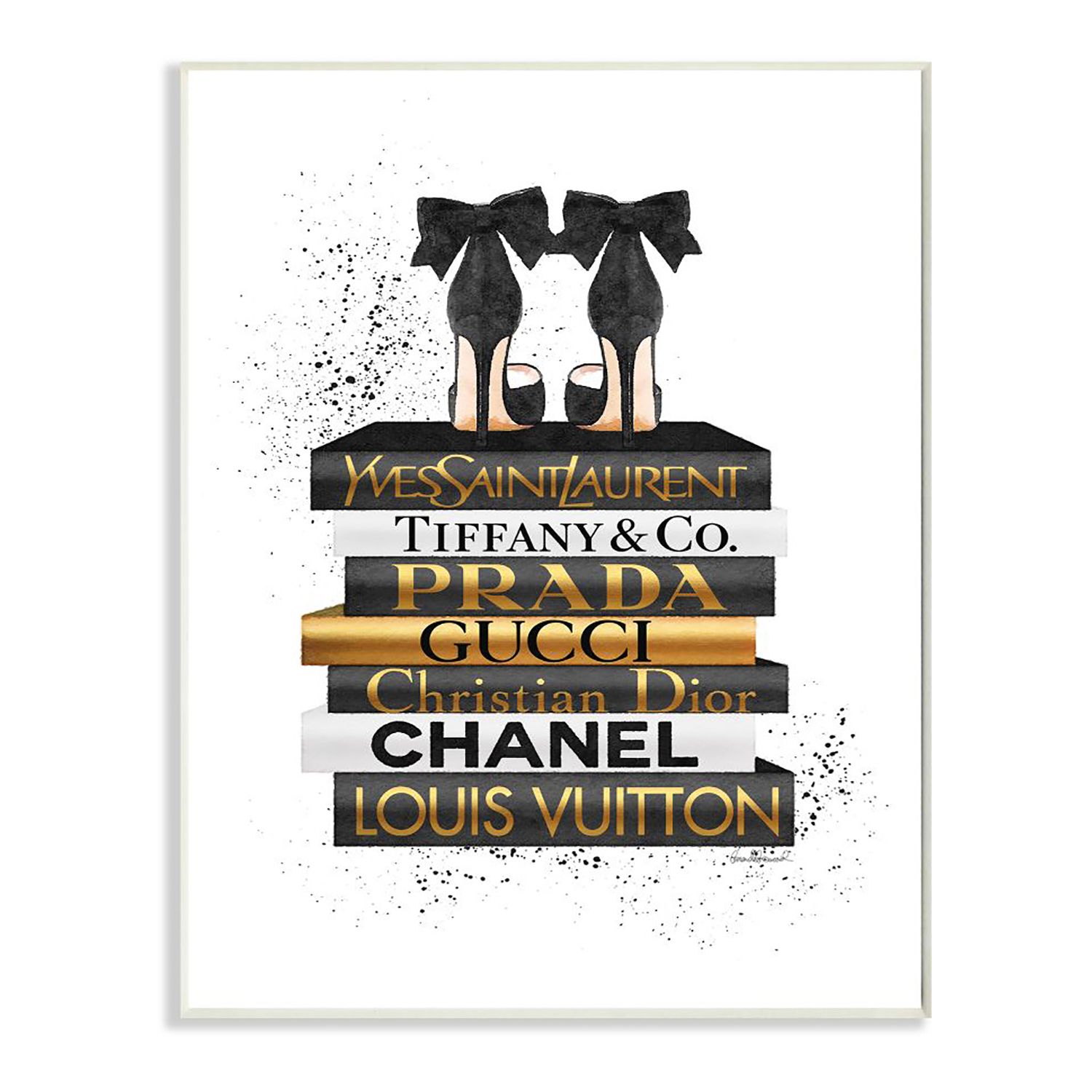 Chanel Louis Vuitton Gucci Prada Wall Art Canvas 16x16 Black &