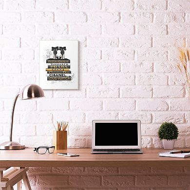 Stupell Home Decor Black Heels Bookstack Glam Plaque Wall Art